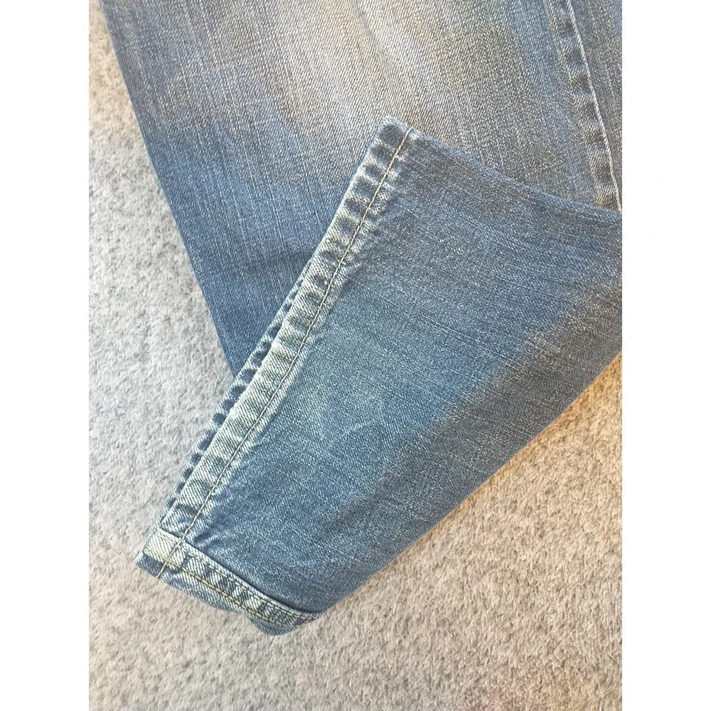 Levis 505 Straight Fit Mens Jean Medium Wash Blue Denim 34x29 5-Pocket Whiskered
